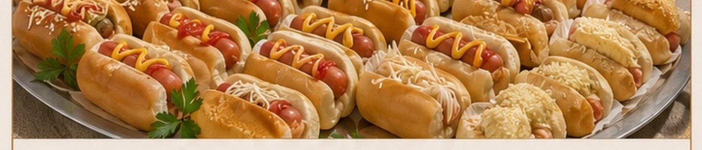 Bandeja de cachorros-quentes montados servidos na FesThay
